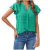thumbnail image 7 of Puntoco Tops Blouses for women Clearance 2025,Women Lace Short Sleeve Shirts Dressy Casual Tops Summer Tee Shirt Green XL(XL), 7 of 7