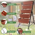 thumbnail image 5 of Funcid 4 ft Vertical Garden 5-Tier Raised Garden Bed Planter Box for Patio Balcony Flower Herb Freestanding Garden Planter Brown, 2 Packs, 26"×22.75×45", 5 of 12