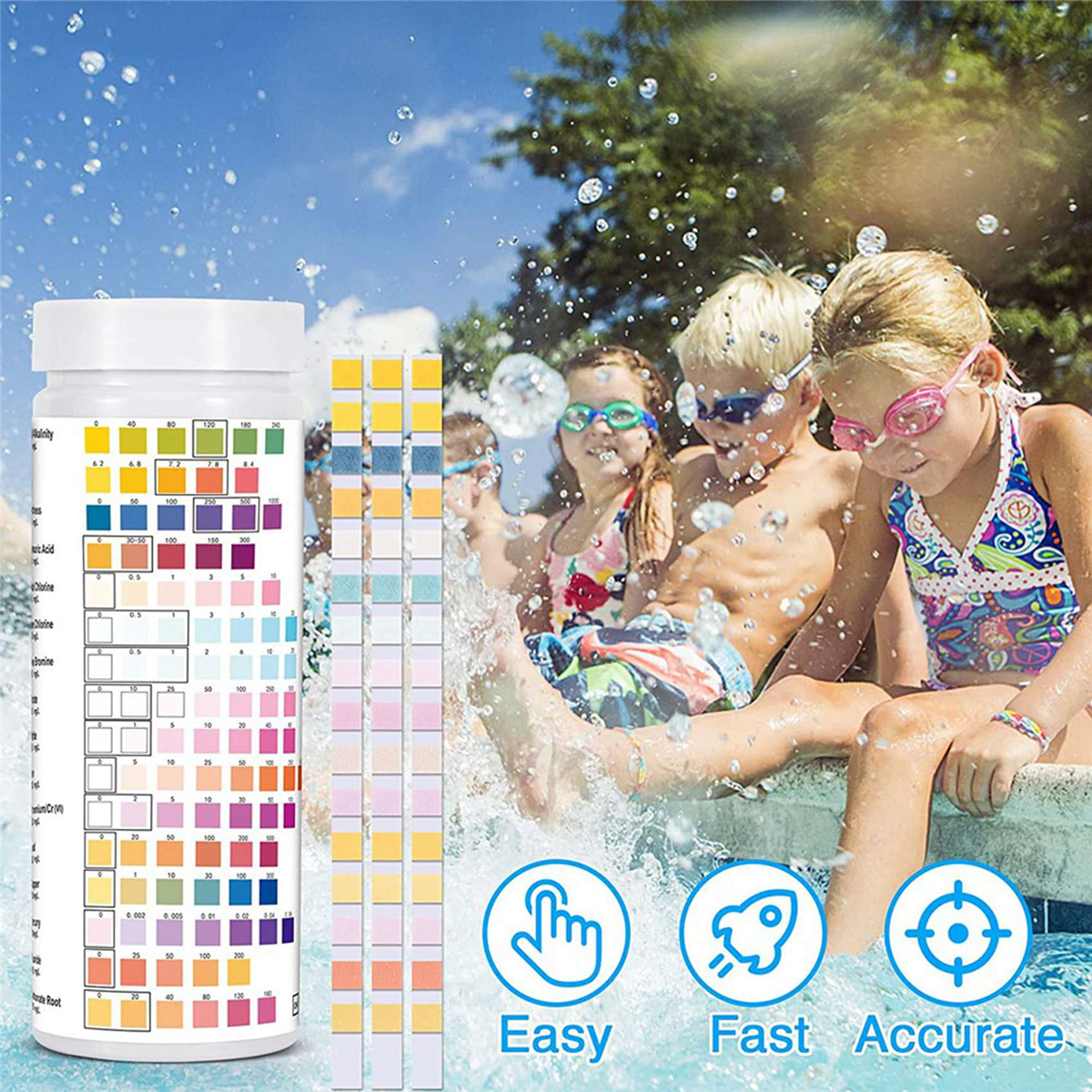 16 in 1 Drinking Water Test Kit, Water Testing Kits for Drinking Water 300 PCS Water Quality Test Strips,Free Chlorine