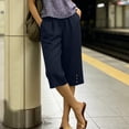thumbnail image 4 of Luvrsol Capris for Women Wide Leg Capri Pants Buttery Soft Stretch Casual Lounge Cropped Trousers S-2XL, 4 of 9
