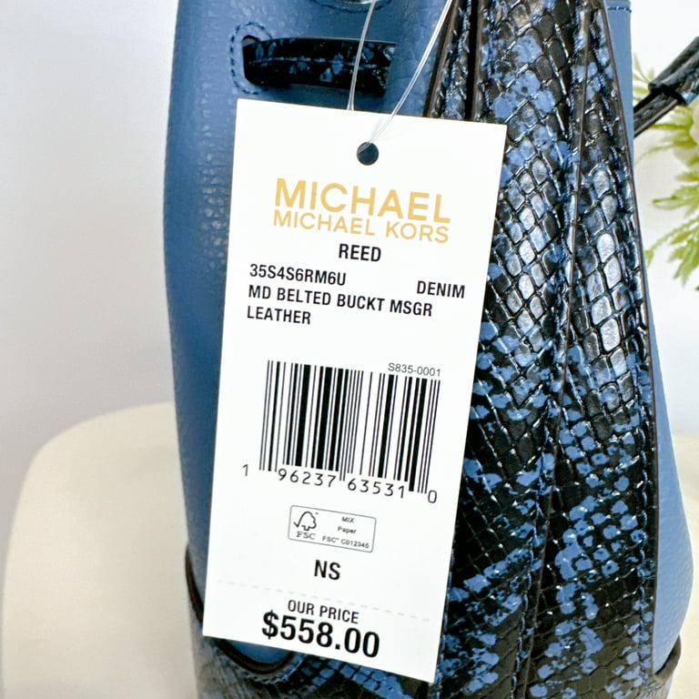 Michael Kors 35S4S6RM6U Reed Medium Leather Belted Bucket 
