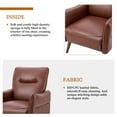 thumbnail image 6 of Faux Leather Upholstered Accent Chair Set of 2 Tufted Armchair Lounge Sofa Wood Legs Living Room Office Brown, 6 of 10