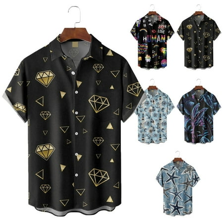 

Men s and Big Men s Casual Button Down Short Sleeve Hawaii Shirts Stylish Vacation Bowling Shirts for Teen and Adult