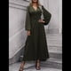 thumbnail image 5 of Vestido Holgado Informal con Escote en V, Corte A, Larga y Abertura Alta para Mujer. Verde XL, 5 of 7