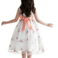 thumbnail image 6 of ZHUASHUM Embroidered Bowknot Dress Mesh Princess Tutu Girls Dress Little Girls Summer Embroidered Mesh Princess Pageant Dress 5-6 Years, 6 of 9