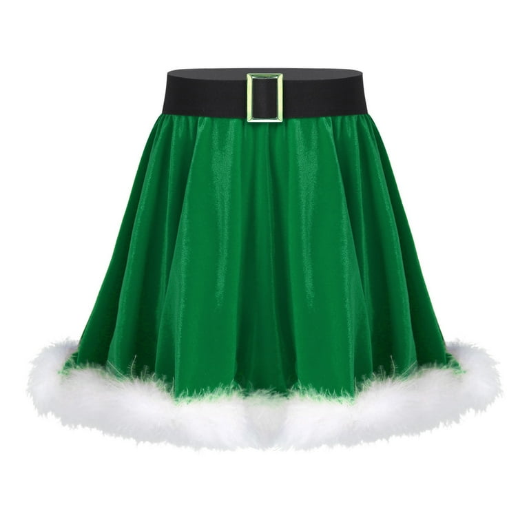 green mrs claus dress Mrs. Claus Ruffled Maxi XS/S – OMNIA