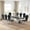 Silver Table & Silver Balck Chair, variant on 9-Piece Oversized Dining Room Set, 94.49" Rectangular Tempered Glass Table, 8 Flower-Back PU Leather Chairs for Kitchen, Apartment