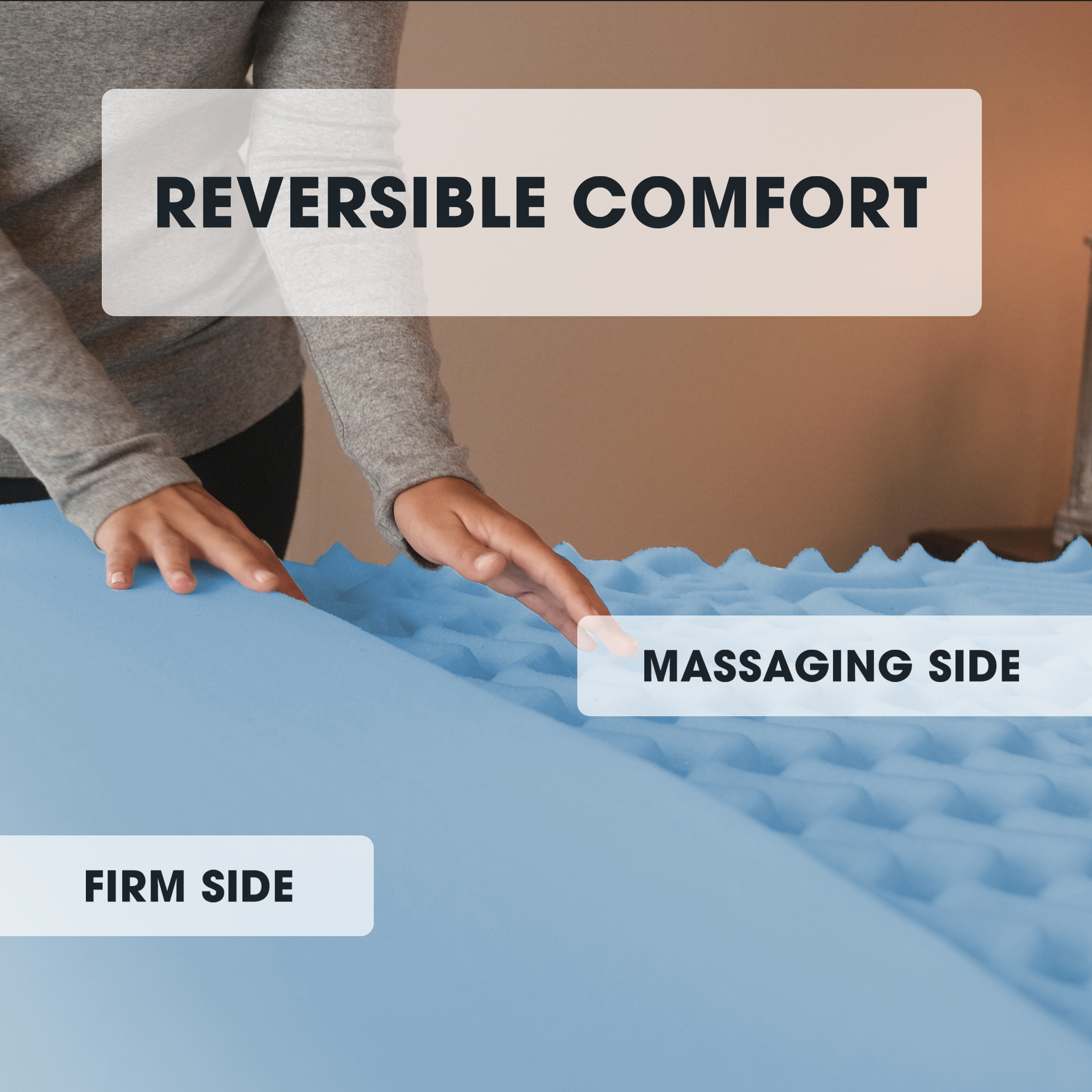 Mainstays 1.5 In. 7-Zone Reversible Memory Foam Mattress Topper photo 2
