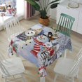 thumbnail image 3 of Snowman Christmas Tablecloth Square Table Cloth 54x54, Waterproof Tablecloth Outdoor Table Cloth, Farmhouse Xmas Tree Snowflake Washable Table Cover for Kitchen Dining Party, 3 of 8