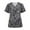 Gray, variant on HD Nursing Uniform Scrub Top for Women Print Plus Size Short Sleeve Button V-Neck Shirt Blouse Tops Clearance