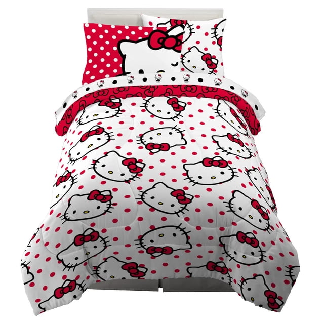 Juego de ropa de cama Franco Collectibles Hello Kitty Polka Dot Twin
