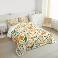 thumbnail image 3 of jejeloiu Rustic Flowers Queen Comforter Set,Natural Botanical Plants Bedding Sets,Orange Beige Green Bedding Comforter Set For Girls Teens,Microfiber Bedroom Decor Reversible,3-Piece, 3 of 8