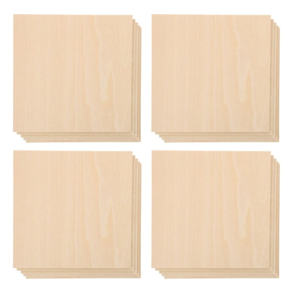 20 Pcs Basswood Plywood Sheets, 4x4 Inch Wooden Planks for DIY Model Building