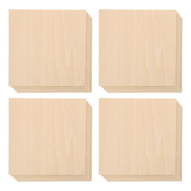 20 Pcs Basswood Plywood Sheets, 4x4 Inch Wooden Planks for DIY Model Building