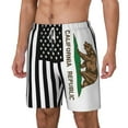 thumbnail image 5 of Mens Swim Trunks California America Flags Quick Dry Board Shorts with Compression Liner, 5 of 6