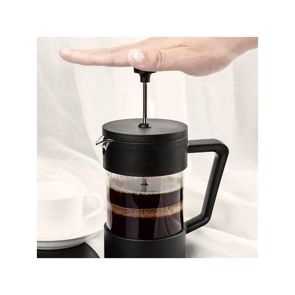 Heat Resistant High Borosilicate Glass French Press Pot Coffee Tools French Press French Press Coffee Tea Maker Thickened Borosilicate Glass Coffee Press Rust Black Color