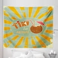 thumbnail image 1 of Tiki Bar Tapestry, Vintage Design Exotic Cocktail Aged Look Aloha Fun Party Print, Fabric Wall Hanging Decor for Bedroom Living Room Dorm, 5 Sizes, Almond Green Orange, by Ambesonne, 1 of 1