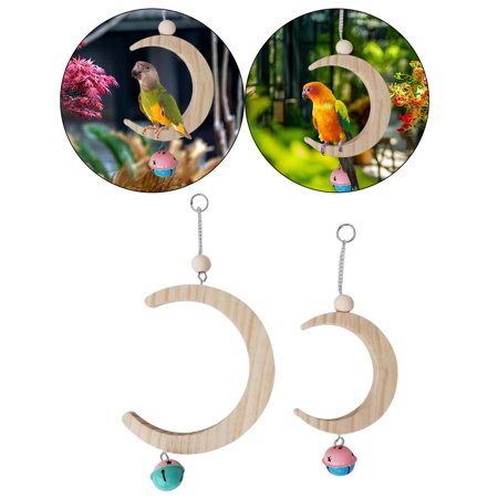 Cage Hanging Toys Birds Chewing Toy Perch Nest Swing Parrot Swings with Macaws, Conures, Cockatiels, Training ,Encourages Foot Exercise , 2Pieces 14cm 20cm
