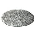 thumbnail image 5 of Soho Luxurious Faux Sheepskin Round Shape White with Black Tips Shag Area Rug, 5 of 5