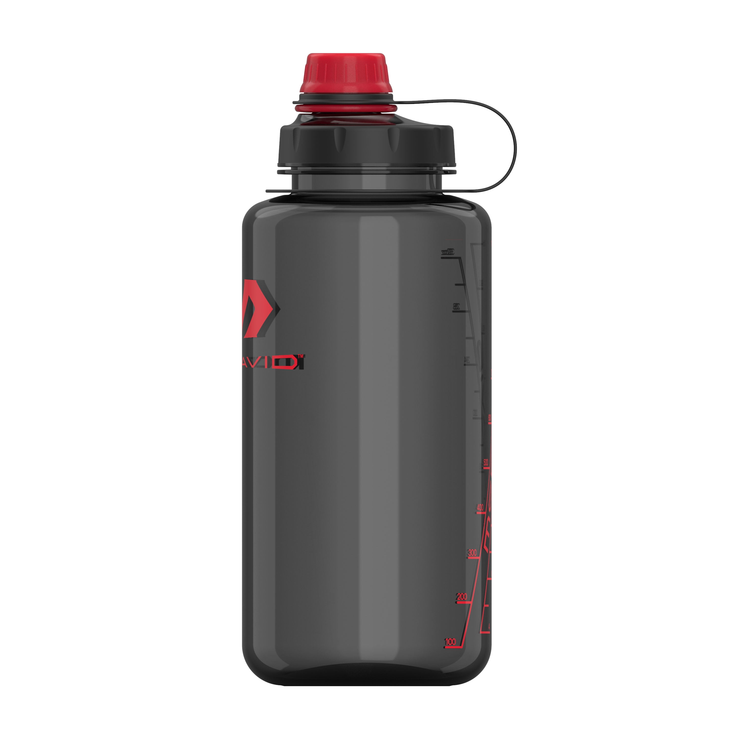McDavid Sport Gamer 34oz / 1L Plastic Water Bottle, Smoke/Red