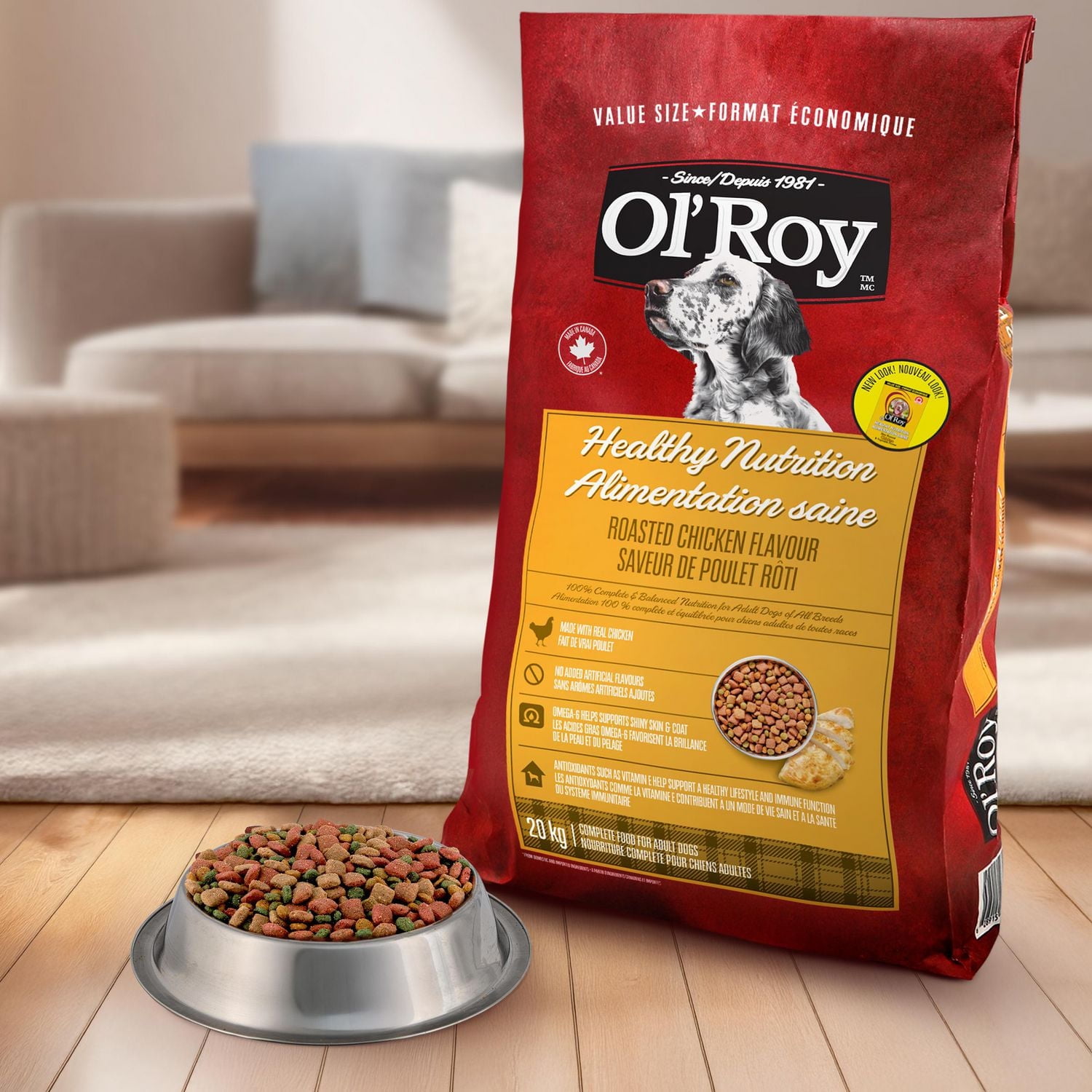 Ol' Roy Healthy Nutrition Nourriture sèche pour chiens à saveur de poulet rôti 20kg 20 kg