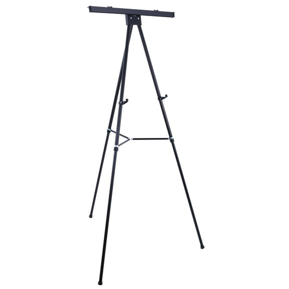 U.S. Art Supply 70" High Boardroom XL Black Aluminum Flipchart Display Easel, Holds 45 lb, Heavy Duty Presentation Stand