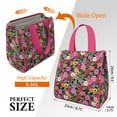 thumbnail image 3 of Pioneer Flower Floral Print Pattern Insulated Lunch Bag for Women & Adults,Large Portable Soft Cooler Lunch Bag,Thermal Food Storage Tote with Pearl Cotton,8.66L,8.75x5.75x9.5 Inch, 3 of 6