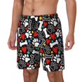thumbnail image 1 of Balery Paw And Bones Bañador para hombre, shorts de playa de secado rápido con entrepierna y forro de compresión-3X-Large, 1 of 6