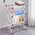 thumbnail image 2 of Expandable Clothes Drying Rack, Household Foldable & Collapsible Laundry Drying Racks for Clothes, Durable Space-Saving Laundry & Towel Rack, Indoor Outdoor Use, Suit Sweaters, Blouses & More, White, 2 of 7