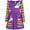 Purple, variant on WIBACKER Girls Long Sleeve Stretchy Dress Kids A line Twirly Skater Casual Rainbow Unicorn Dresses