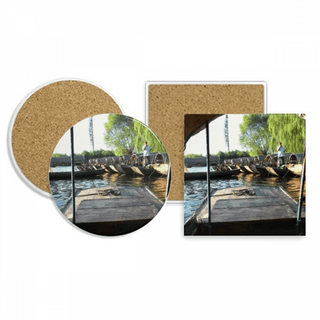 

Scene Of Outside Coaster Cup Mug Holder Absorbent Stone Cork Base Set