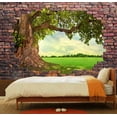 thumbnail image 2 of Wall26 - Large Wall Mural - Majestic Scenery Viewed Through a Broken Brick Wall | 3D Visual Effect Self-Adhesive Vinyl Wallpaper/Removable Modern Decorating Wall Art - 66" x 96", 2 of 6