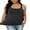 Dark Gray, variant on Plus Size Square Neck Slim Camisole For Women Adjustable Straps Stretch Tank Tops