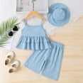 thumbnail image 4 of Toddler Baby Girls Summer Outfit Sleeveless Lace Embroidery Clothes Toddler Kids Tank Tops Bell-bottom Pants Set, 4 of 9