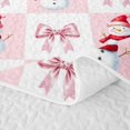 thumbnail image 5 of Erosebridal Checker Snowman Bow Quilt Full for Girls, Merry Christmas Theme Full Bedspread Sets, 3pcs, 5 of 7