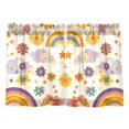 thumbnail image 7 of Yayeee Kitchen Curtains Tier Pair Light Filtering 27"x36" Rod Pocket Short Cafe Window Panel, Beige Retro Rainbow, 7 of 7