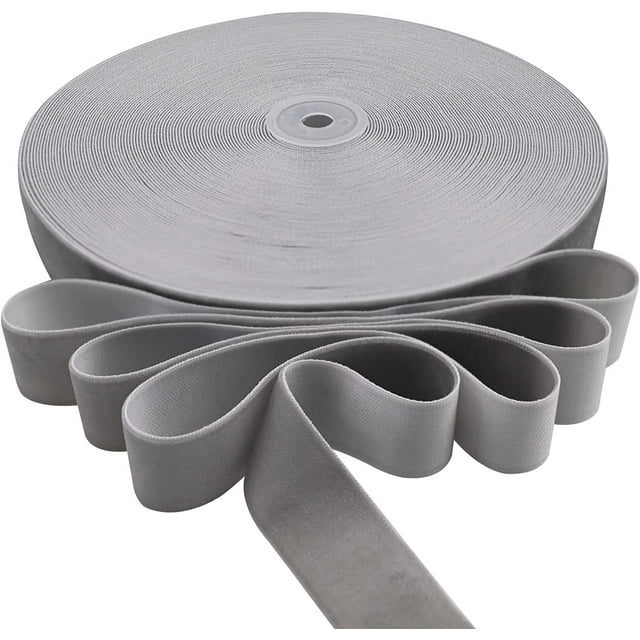 BokingOne Vintage Grey Velvet Ribbon, 1 Inch X 30Yds Single Face Velvet Ribbon for Gift Wrapping Home Wedding Party Decorations Arts Crafts