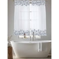 thumbnail image 5 of Blue Flower Sheer Curtains 63 Inch Length 2 Panels Set Window Treatments, Spring Modern Minimalist Country Floral Plant Rod Pocket Semi Curtains for Living Room/Bedroom/Kitchen Décor, 104"W x 63"L, 5 of 7