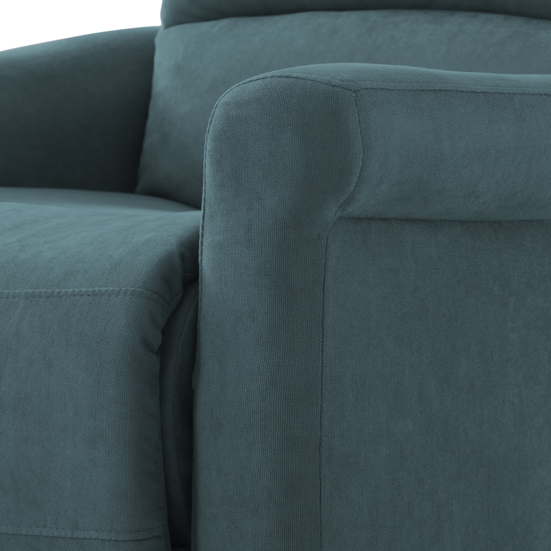 BSHTI 31.89” Linen Fabric Manual Recliner Chair, Single Sofa Recliner with Adjustable Backrest for Ergonomic Comfort Seating for Living Room & Office(Green)