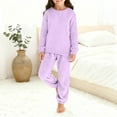 thumbnail image 3 of OGLCCG Girl's Fuzzy Fleece Lounge Sets Fall Winter 2 Piece Plush Loungewear Outfits Long Sleeve Sleepwear Top and Wide Leg Pants Sets 5-15 Years, 3 of 6