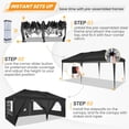 thumbnail image 5 of COBIZI Canopy 10x20 Pop Up Canopy Tent with 6 Sidewalls, Waterproof Outdoor Event Shelter Gazebo Sun Shade Portable 10x20 Tents for Parties Beach Camping Commercial Instant Canopy (Black, 10'x20'), 5 of 9