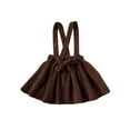 thumbnail image 3 of Douhoow Toddler Girls Suspender Skirts Summer Kids Solid Color Corduroy Strap Skirt, 3 of 9