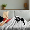 thumbnail image 3 of Valentines Day Soft Flannel Fleece Blanket, Baby Cat Holding Heart Shaped Baloons Romantic Love Themed Illustration, Cozy Plush for Indoor and Outdoor Use, 50" x 70", Vermilion Black, by Ambesonne, 3 of 5