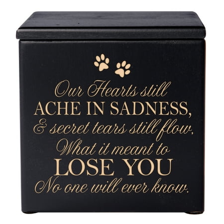Engravable Pet Urns - Pet Cremation Urn - Our Hearts Still Ache in Sadness & Secret Tears Still Flow - Small (Black)