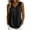 Black, variant on Women's Cotton Pleated Tank Top Summer Loose Fit Plain V-Neck Sleeveless Tee Tank Casual Boho Beach Travel Clothes Black