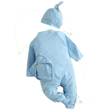 

Casual Letter print Stand Collar Tee Long Sleeve Baby Blue Baby Jumpsuits (Baby s)