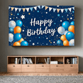 thumbnail image 4 of Blue Themed Happy Birthday Backdrop Banner with Star Balloon Elements Party Supplies Birthday Party Decors Photography Props, 4 of 7