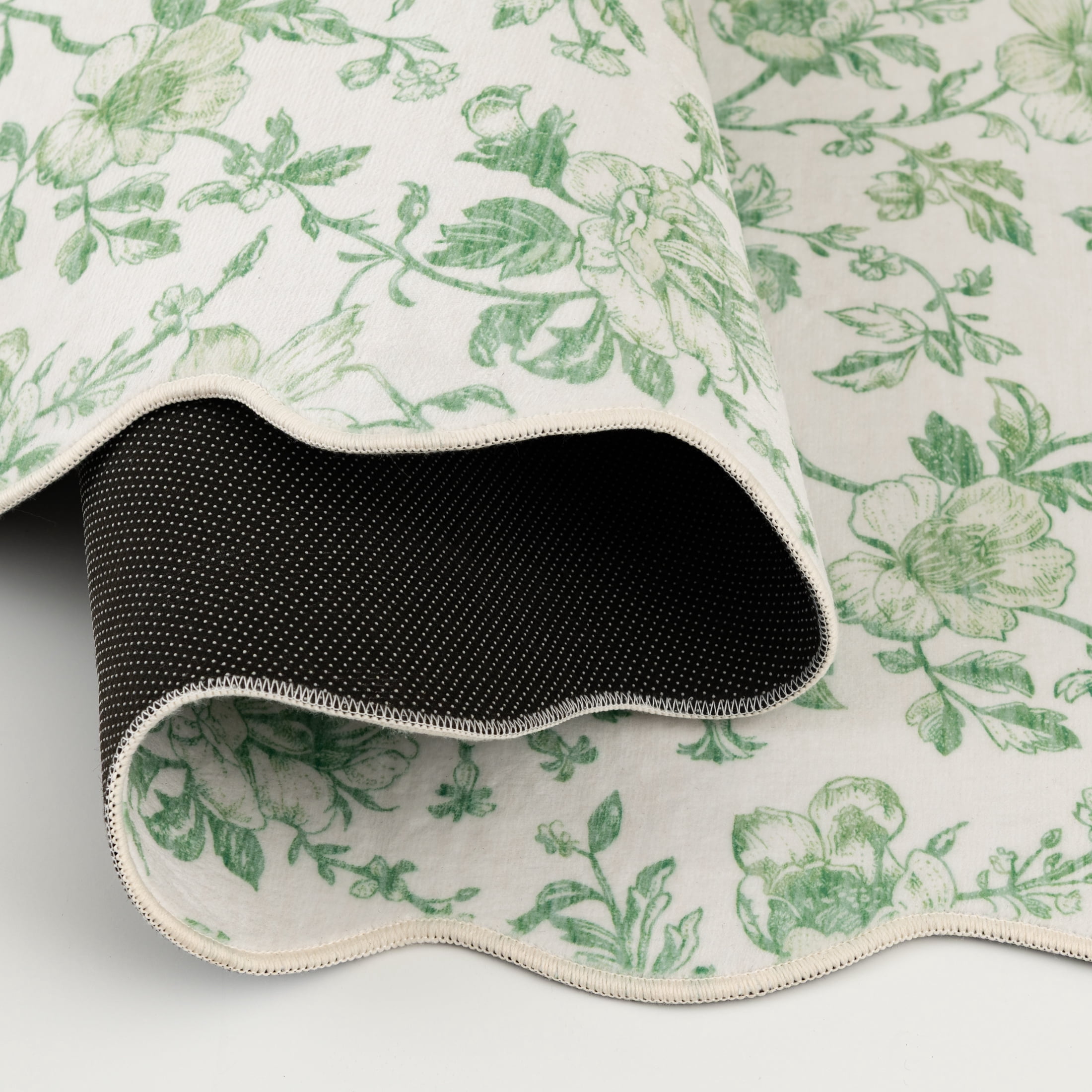 Mainstays Green Floral Faux Fur Indoor Area Rug - 4 ft x 5 ft 6 in