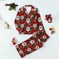 thumbnail image 2 of REORIAFEE Warm Pajamas for Womens Set Christmas 2 Piece Loungewear Long Sleeve Button down Shirts and Pant Santa Graphic Sleepwear Red S-2XL, 2 of 5