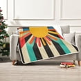 thumbnail image 7 of Yayeee Throw Blanket for Couch Soft Warm 60" x 80" Sofa Chair Bed Decoration, Geometric Sun, 7 of 7